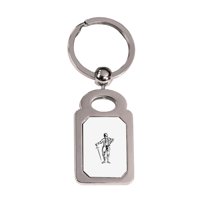 Duel Personality Hema Longsword Fencer T Shirt Silver Rectangle Keychain | Artistshot