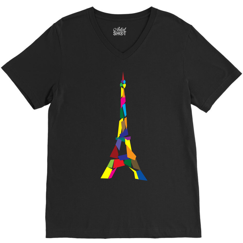 Abstract Eiffel Tower France Paris V-neck Tee | Artistshot