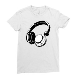 headphones black humor Ladies Fitted T-Shirt | Artistshot