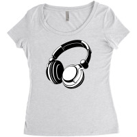 Headphones Black Humor Women's Triblend Scoop T-shirt | Artistshot