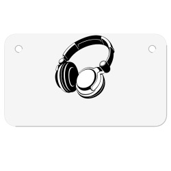 headphones black humor Motorcycle License Plate | Artistshot