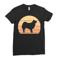 Icelandic T  Shirt Retro Sunset Icelandic Sheepdog T  Shirt Ladies Fitted T-shirt | Artistshot