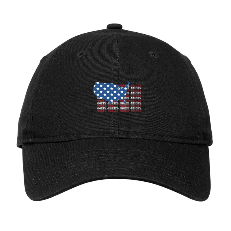 American Flag Minnesota City - Patriotic Gift Adjustable Cap | Artistshot