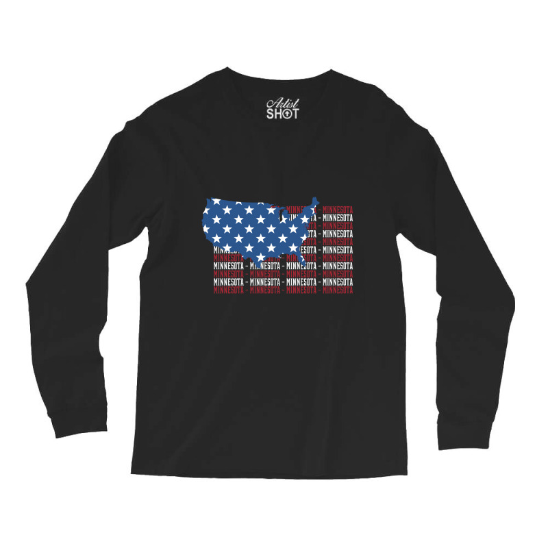 American Flag Minnesota City - Patriotic Gift Long Sleeve Shirts | Artistshot