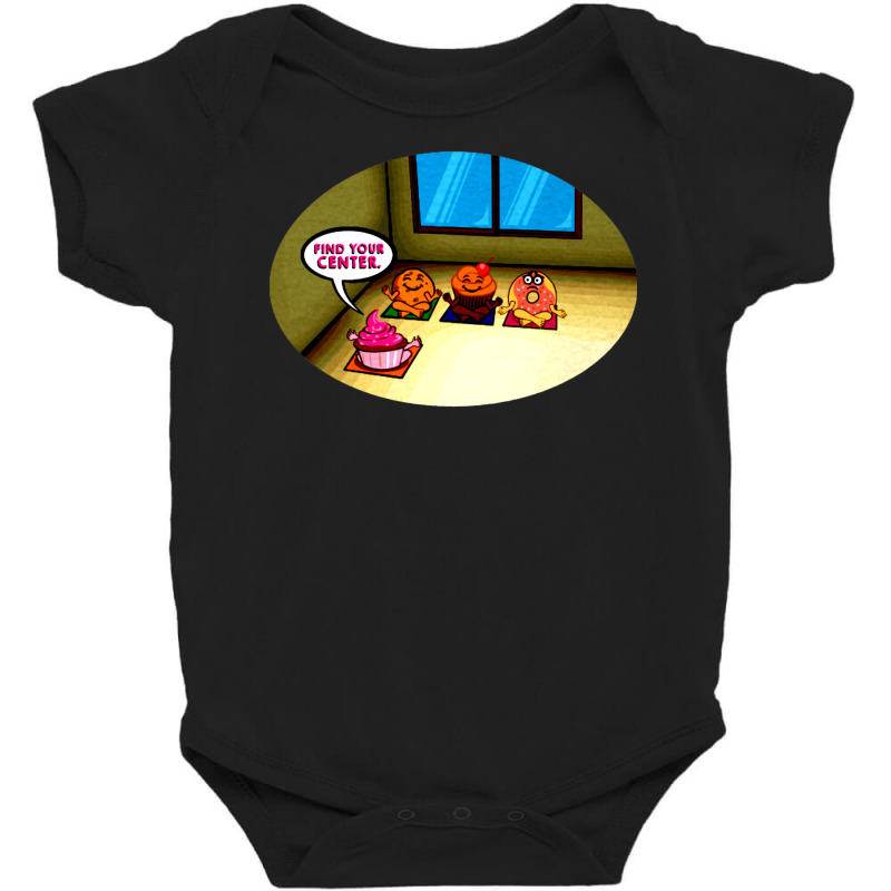 Find Your Center Cookie Cupcake Donut Yoga Baby Bodysuit | Artistshot