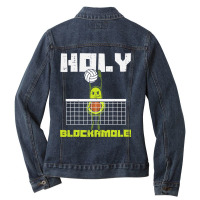 Holy Blockamole Avocado Volleyball Player Blocker Men Women T Shirt Ladies Denim Jacket | Artistshot