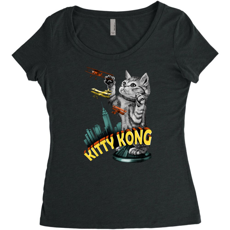 Kitty Kong Women's Triblend Scoop T-shirt by micondes | Artistshot