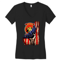 Strike Fighter Squadron 87 (vfa 87) American Flag Long Sleeve T Shirt Women's V-neck T-shirt | Artistshot