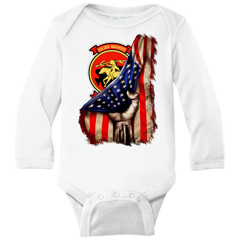 Strike Fighter Squadron 87 (vfa 87) American Flag Long Sleeve T Shirt Long Sleeve Baby Bodysuit by lelalucin | Artistshot