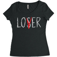 Loser Lover Shirt Horror Novelty Scary Movie  Loser Lover Pullover Hoo Women's Triblend Scoop T-shirt | Artistshot