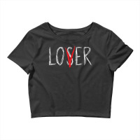 Loser Lover Shirt Horror Novelty Scary Movie  Loser Lover Pullover Hoo Crop Top | Artistshot