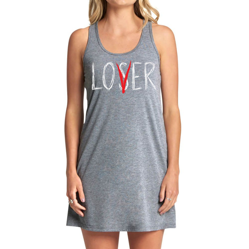 Loser Lover Shirt Horror Novelty Scary Movie  Loser Lover Pullover Hoo Tank Dress | Artistshot