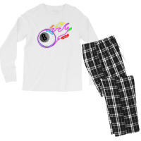 Colorful Neon Lights Eight Ball Billiards Pool T Shirt Mm Men's Long Sleeve Pajama Set | Artistshot