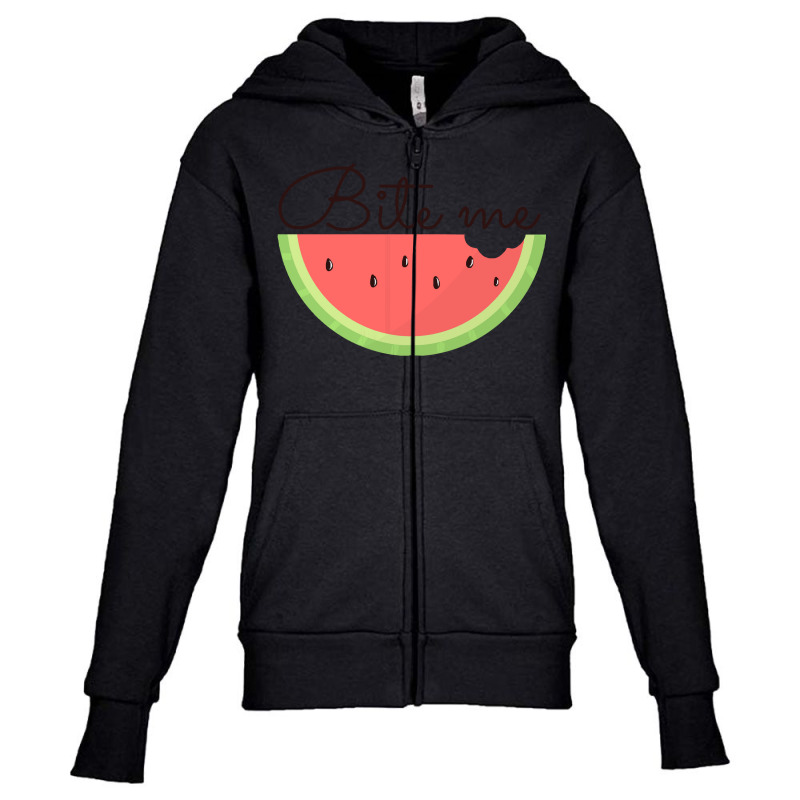 Bite Me T  Shirtwatermelon Bite Me T  Shirt Youth Zipper Hoodie by gunwalebloomers | Artistshot