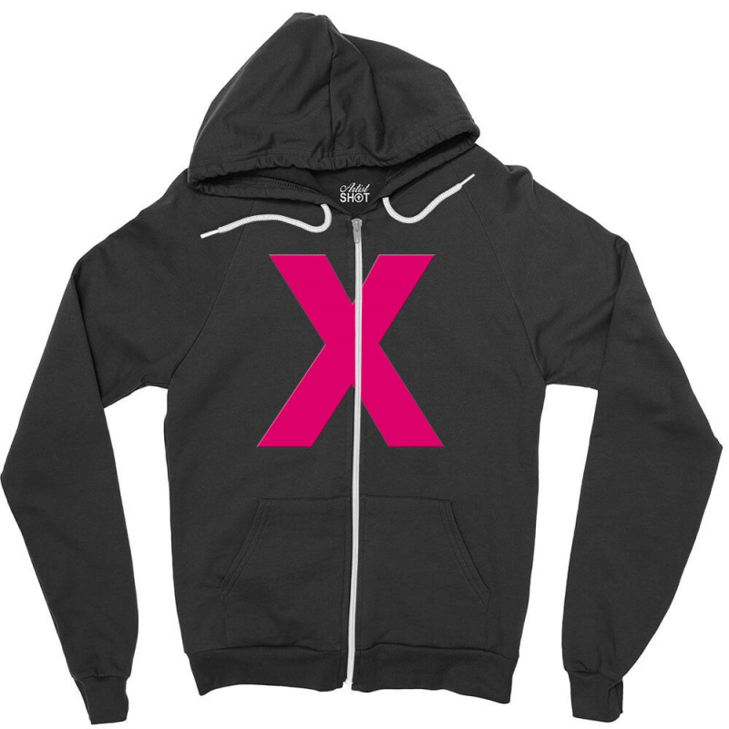 Pink X Zipper Hoodie | Artistshot