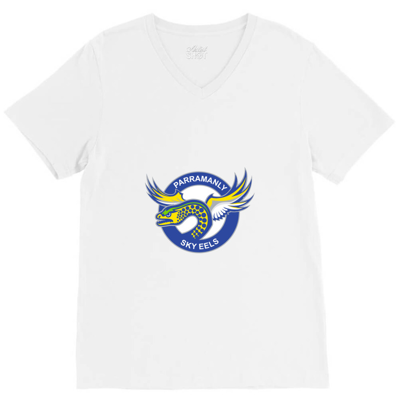 Parramatta Eels Canterbury V-Neck Tee by Marga | Artistshot