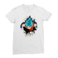 Dragon Ballz Saiyan Blue Ladies Fitted T-shirt | Artistshot