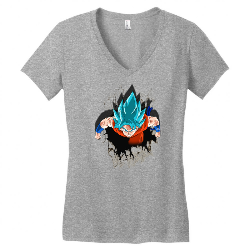 Dragon Ballz Saiyan Blue Women's V-Neck T-Shirt by kumalasiwi | Artistshot