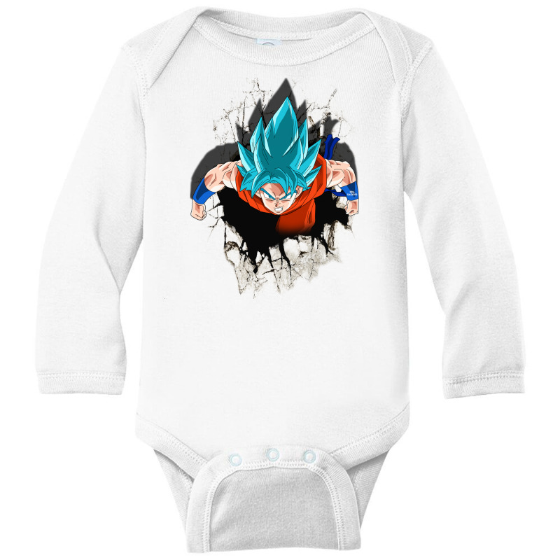 Dragon Ballz Saiyan Blue Long Sleeve Baby Bodysuit by kumalasiwi | Artistshot