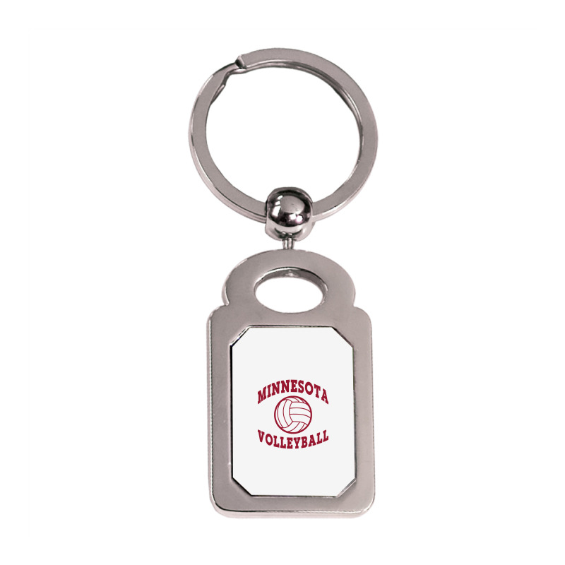 Minnesota Volleyball Classic Pullover Hoodie Silver Rectangle Keychain | Artistshot