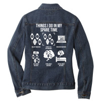 Things I Do In My Spare Time, Horologist Watch Collector T Shirt Ladies Denim Jacket | Artistshot