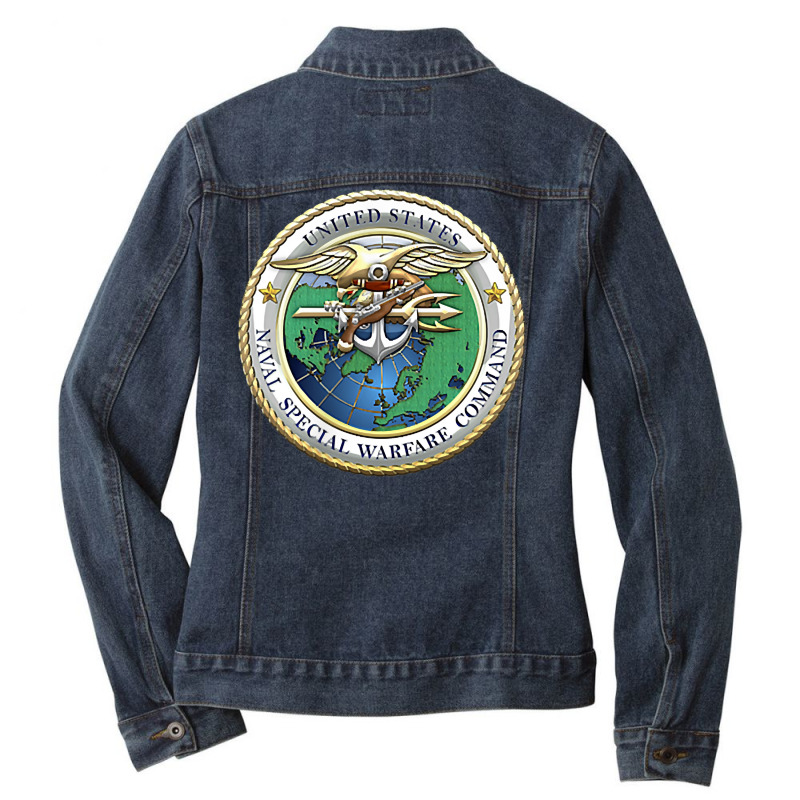 Us Naval Special Warfare Command Nswc Military Veteran T Shirt Ladies Denim Jacket by adrienskradski | Artistshot