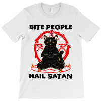 Hail Satan Funny Cat Yoga T-shirt | Artistshot