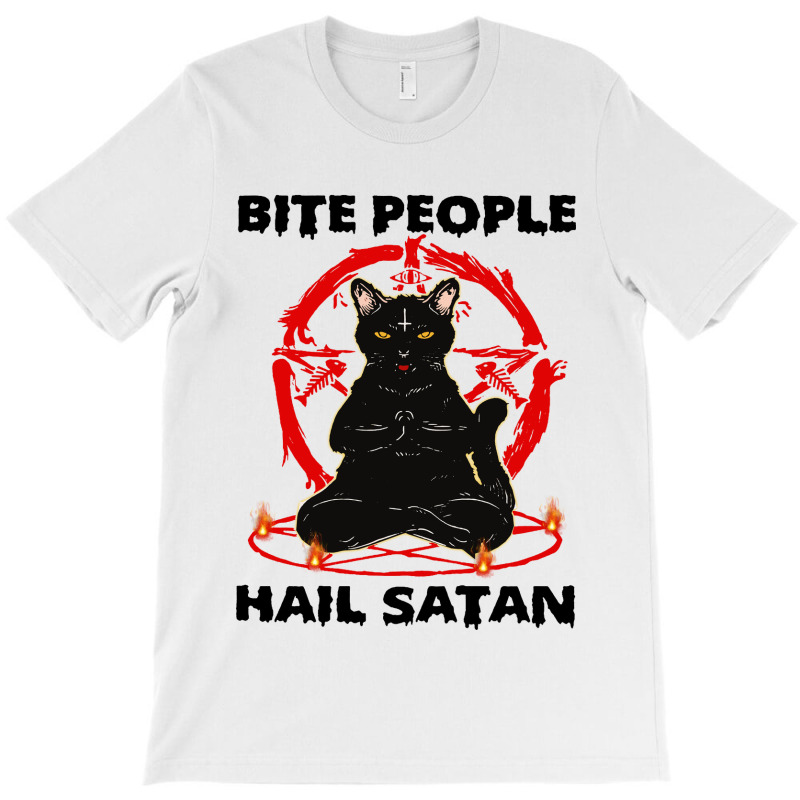 Hail Satan Funny Cat Yoga T-Shirt by Agus w | Artistshot