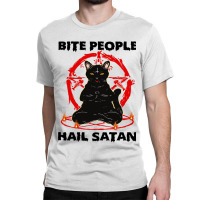 Hail Satan Funny Cat Yoga Classic T-shirt | Artistshot