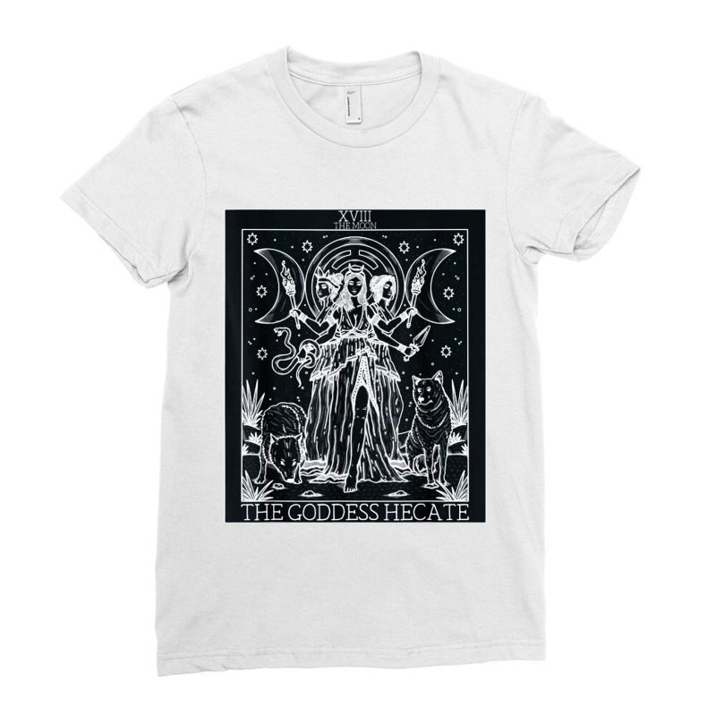 Hecate Tarot Card Triple Moon Goddess Witch Wiccan Pagan Ladies Fitted T-Shirt by Nindy Tees | Artistshot