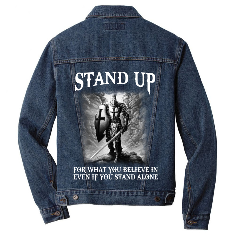 Christian Warrior Of God Men Denim Jacket | Artistshot