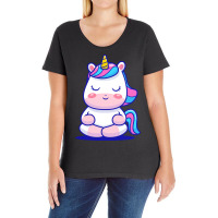 Meditation T  Shirt Cute Unicorn Meditation T  Shirt Ladies Curvy T-shirt | Artistshot