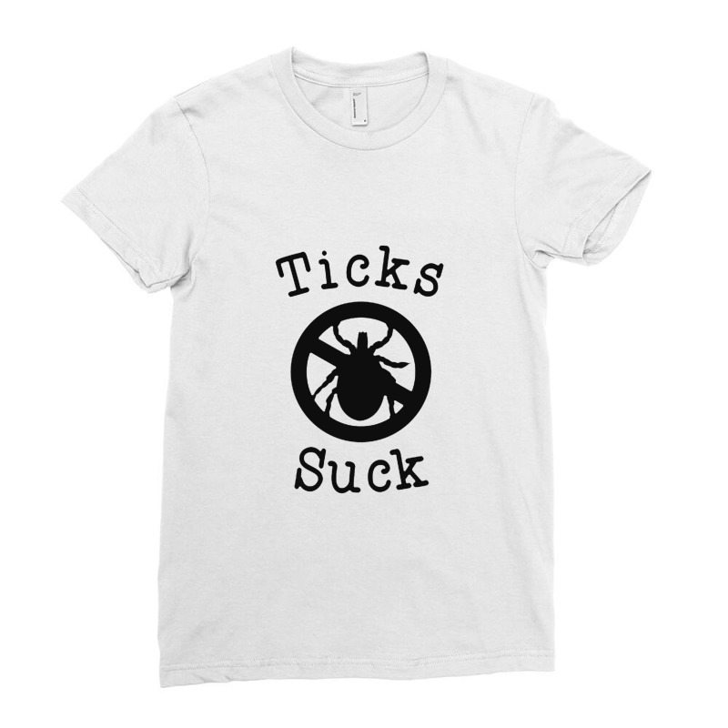 Ticks Suck Shirt Lyme Disease Gift Green Awareness Ribbon Ladies Fitted T-Shirt by johnoconnorart | Artistshot