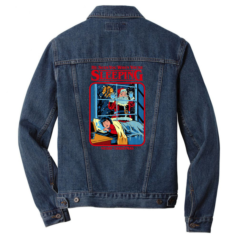 Sleeping Merry Christmas Men Denim Jacket | Artistshot