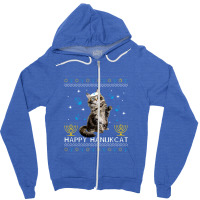 Happy Hanukcat Ugly Hanukkah Sweater Maine Coon Cat Jewish Zipper Hoodie | Artistshot