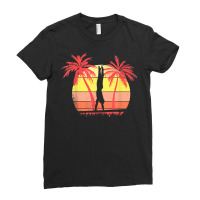 Gymnast Parallel Bar Summer Sunset 80s Palm T Shirt Ladies Fitted T-shirt | Artistshot