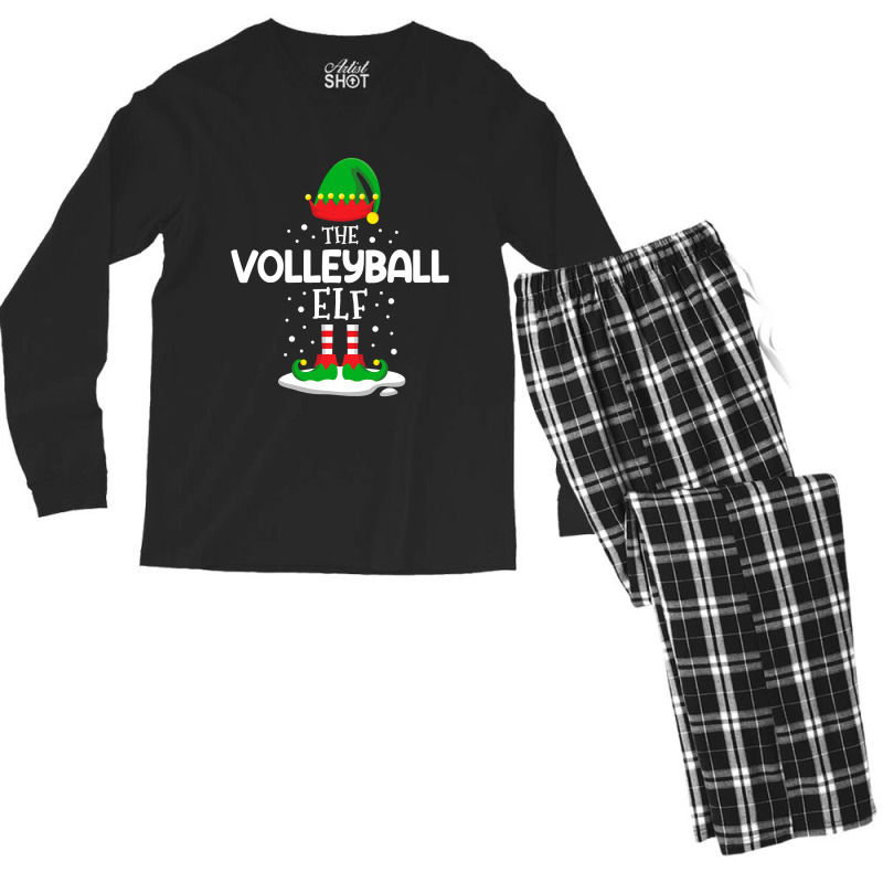 The Volleyball Elf Christmas Family Matching Costume Pjs T Shirt Men's Long Sleeve Pajama Set | Artistshot