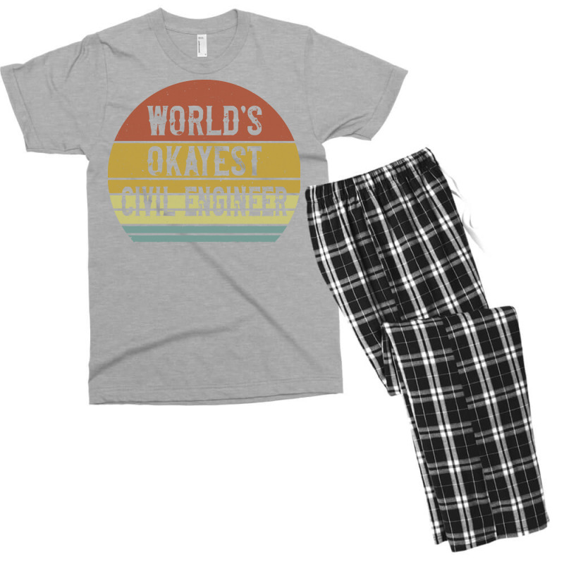 Civil Engineers T  Shirt World's Okayest Civil Engineer T  Shirt Men's T-shirt Pajama Set by difficultasian | Artistshot