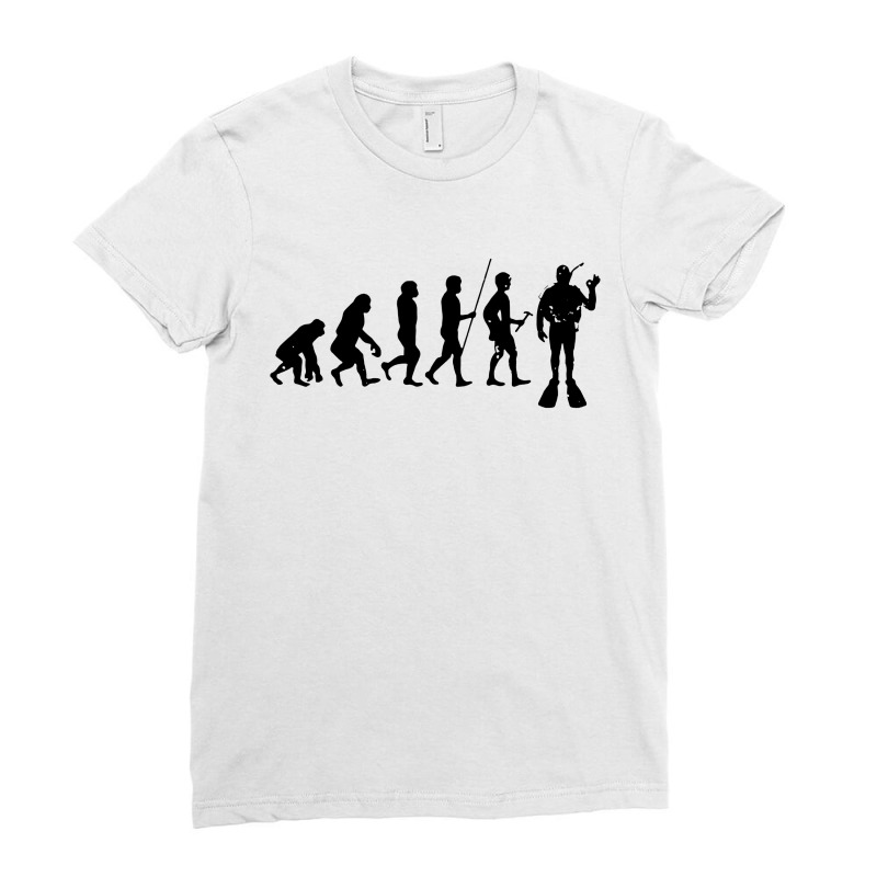 Scuba Diver Evolution Ladies Fitted T-Shirt by trokeryth | Artistshot