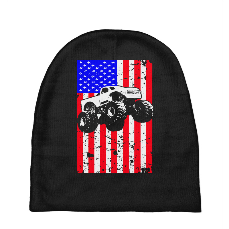 Truck American Flag Racing Usa Baby Beanies by Cole Tees | Artistshot