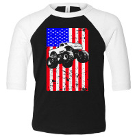 Truck American Flag Racing Usa Toddler 3/4 Sleeve Tee | Artistshot