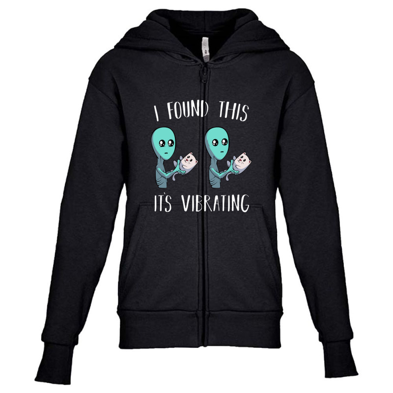 I Found This It's Vibrating Alien With Vibrating Cat Pullover Youth Zipper Hoodie by celanasubek | Artistshot