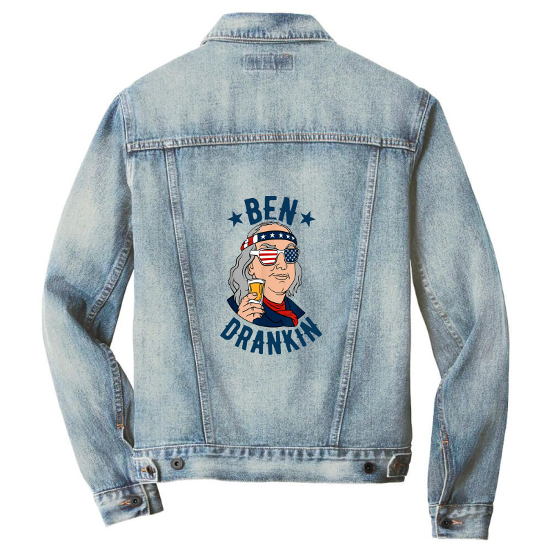 Drinking Beer Men Denim Jacket by roberttice | Artistshot