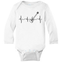 Bass Guitar Heartbeat Long Sleeve Baby Bodysuit | Artistshot