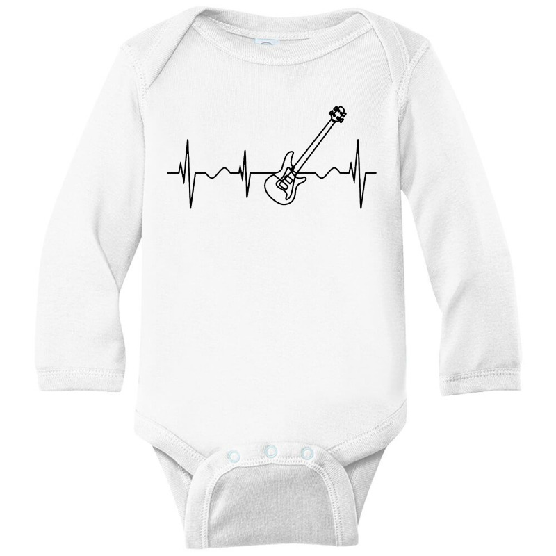 Bass Guitar Heartbeat Long Sleeve Baby Bodysuit by Cole Tees | Artistshot