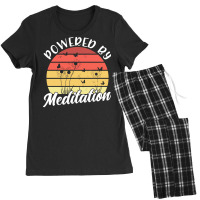 Meditation T  Shirt Powered By Meditation Meditation Spiritual Buddhis Women's Pajamas Set | Artistshot