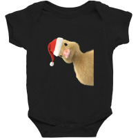 Santa Duck Peeking Or Peking Christmas Duck Pun Chef Giftve Baby Bodysuit | Artistshot