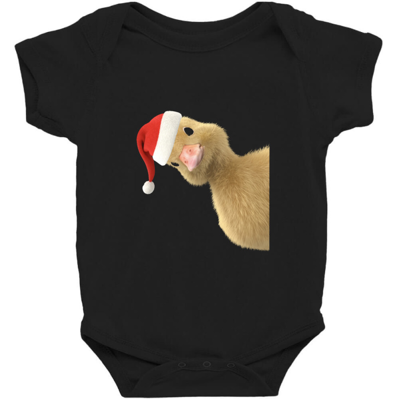 Santa Duck Peeking Or Peking Christmas Duck Pun Chef Giftve Baby Bodysuit | Artistshot