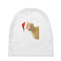 Santa Duck Peeking Or Peking Christmas Duck Pun Chef Giftve Baby Beanies | Artistshot