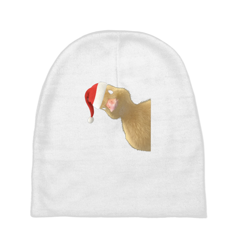 Santa Duck Peeking Or Peking Christmas Duck Pun Chef Giftve Baby Beanies by saterseim | Artistshot